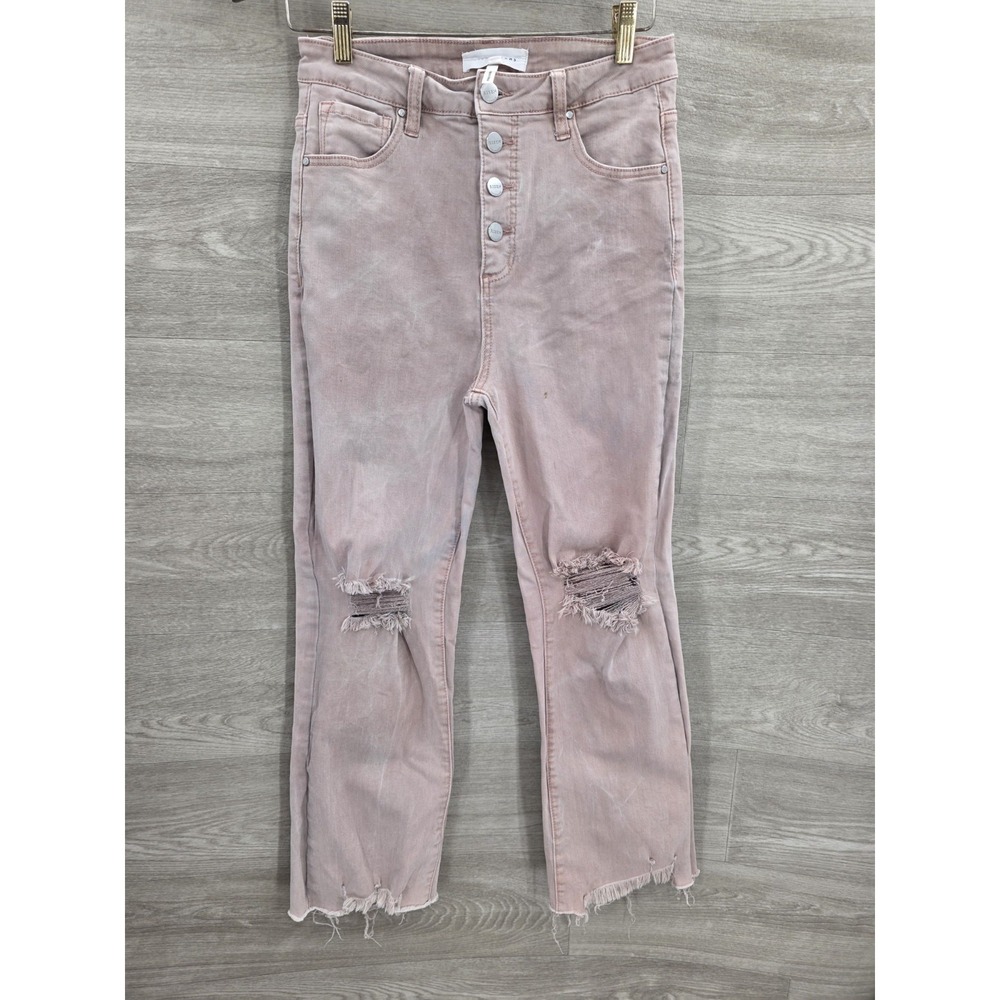 Risen Distressed Denim Jeans Rose Pink Women's Size 9/29 Style RDP5504